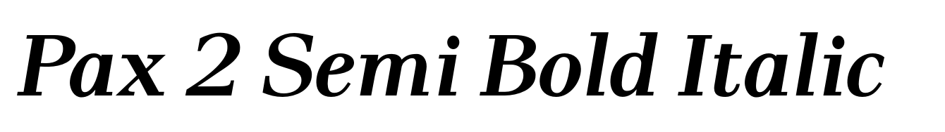 Pax 2 Semi Bold Italic